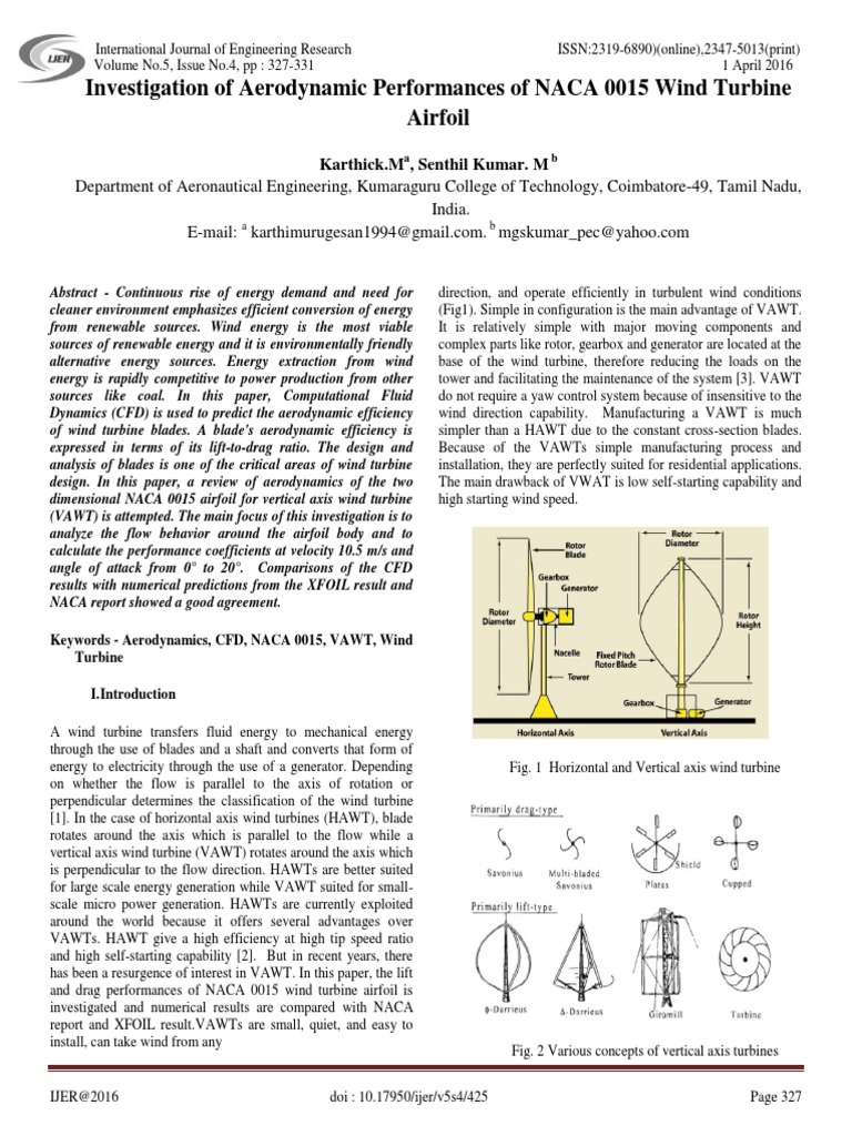 NACA 0015 Airfoil Performance Analysis | PDF | Lift (Force) | Airfoil