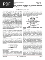 Review On Effects of Input Parameters and Design of Experiments On Surface Grinding Process in EN31 Material