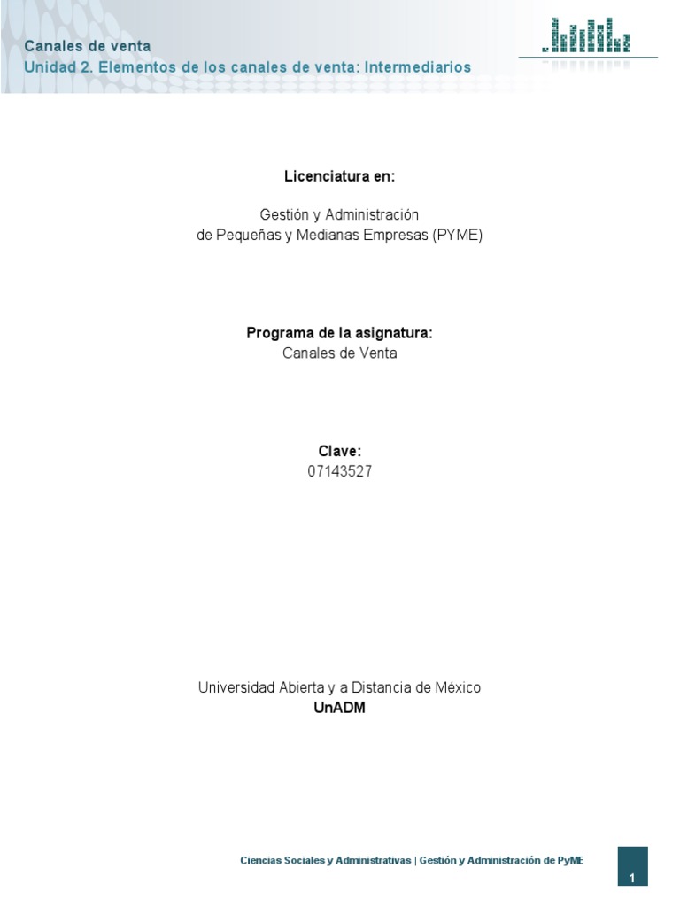 Elementos De Los Canales De Venta Intermediarios Pdf Distribución