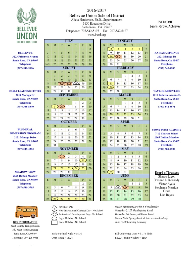 16 17 School Calendar PDF Seasons Secular Holidays