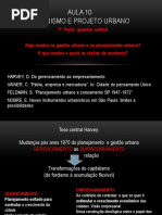 Aula 10 Urbanismo e Projeto Urbano