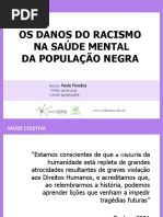 Saude Coletiva - Os Danos Do Racismo a Saude Mental