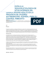 Contribución a La Caracterización Etiológíca de Los Parásitos