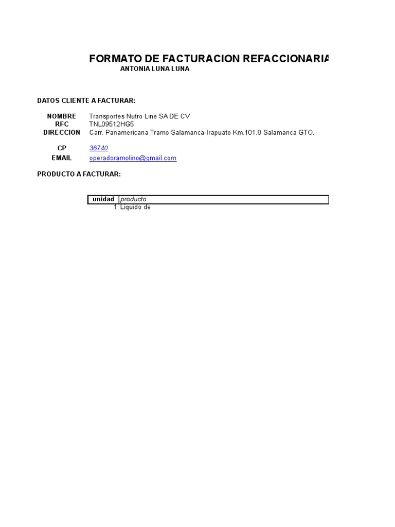 Formato Refa | PDF