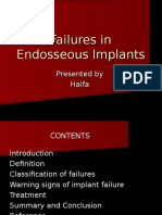 Failures in Endosseous Implants