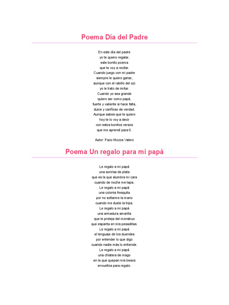 Poema Día Del Padre | PDF