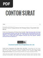 Contoh Surat - Contoh Surat Pengunduran Diri Resign Kerja Yang Baik Dan Benar