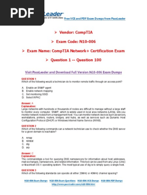 N10 006 Exam Dumps With Pdf And Vce Download 1 100 - 
