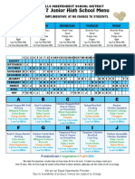 2016-2017 WFISD Middle School Menu