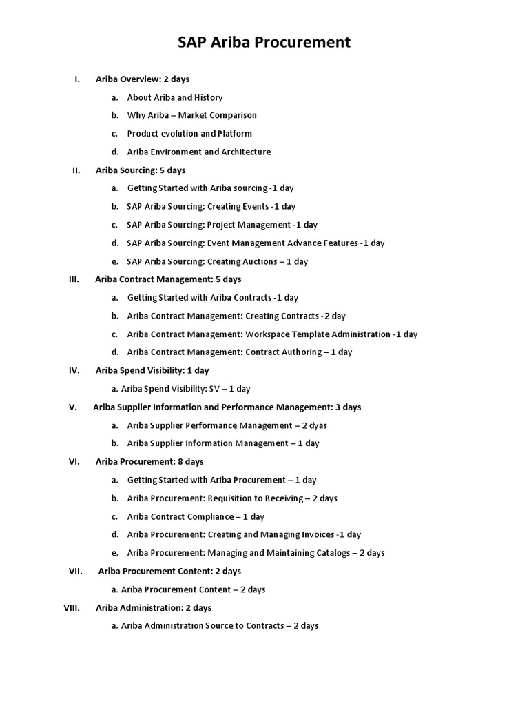 SAP Ariba Procurement Training Overview | PDF | Art