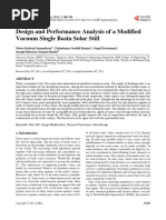 Design and Performance Analysis of A Modified Vacuum Single Basin Solar Still