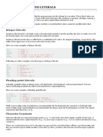 C# - Constants and Literals