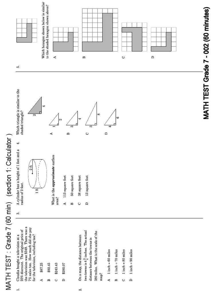 MAP TEST GRADE 7 (Question Only) | PDF | Tests | Learning