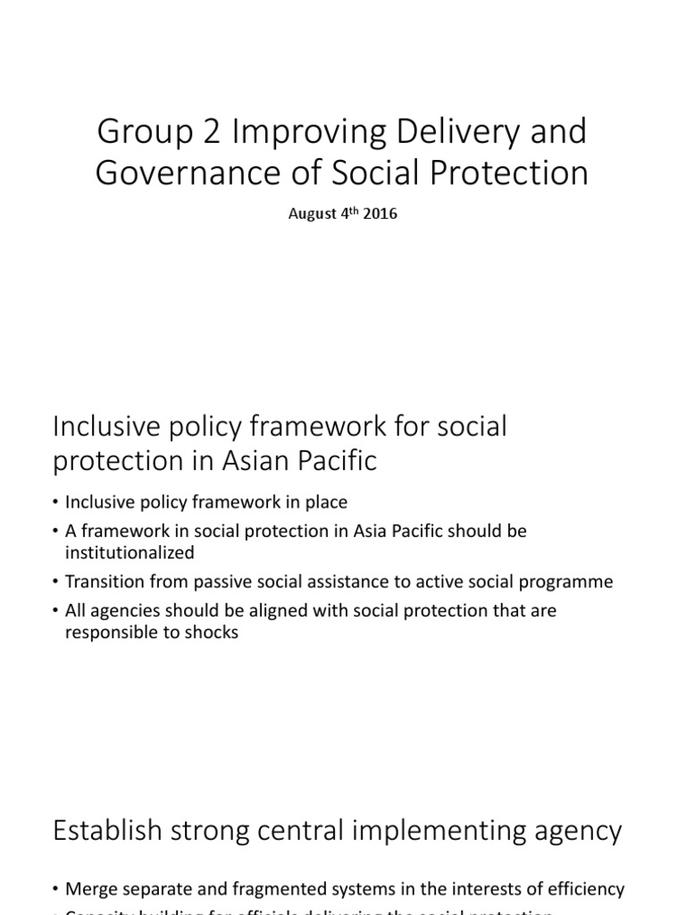 Enhancing Social Protection in Asia Pacific | PDF