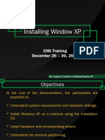 Installing Window XP: CHS Training December 26 - 30, 2013