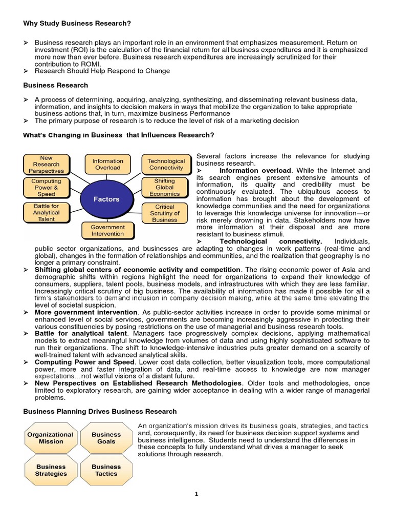 Importance of Business Research | PDF | Hypothesis | Institutional ...