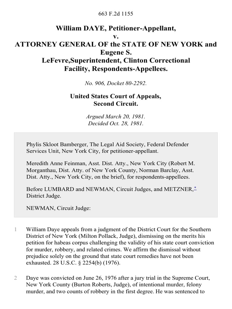 Daye v. Attorney General: Habeas Appeal | PDF | Courtroom | Witness