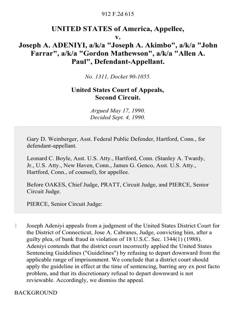 United States v. Joseph A. Adeniyi, A/K/A "Joseph A. Akimbo", A/K/A