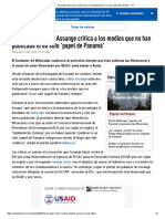 _Miedo Al Litigio__ Assange Critica a Los Medios Que No Han Publicado Ni Un Solo 'Papel de Panamá' - RT