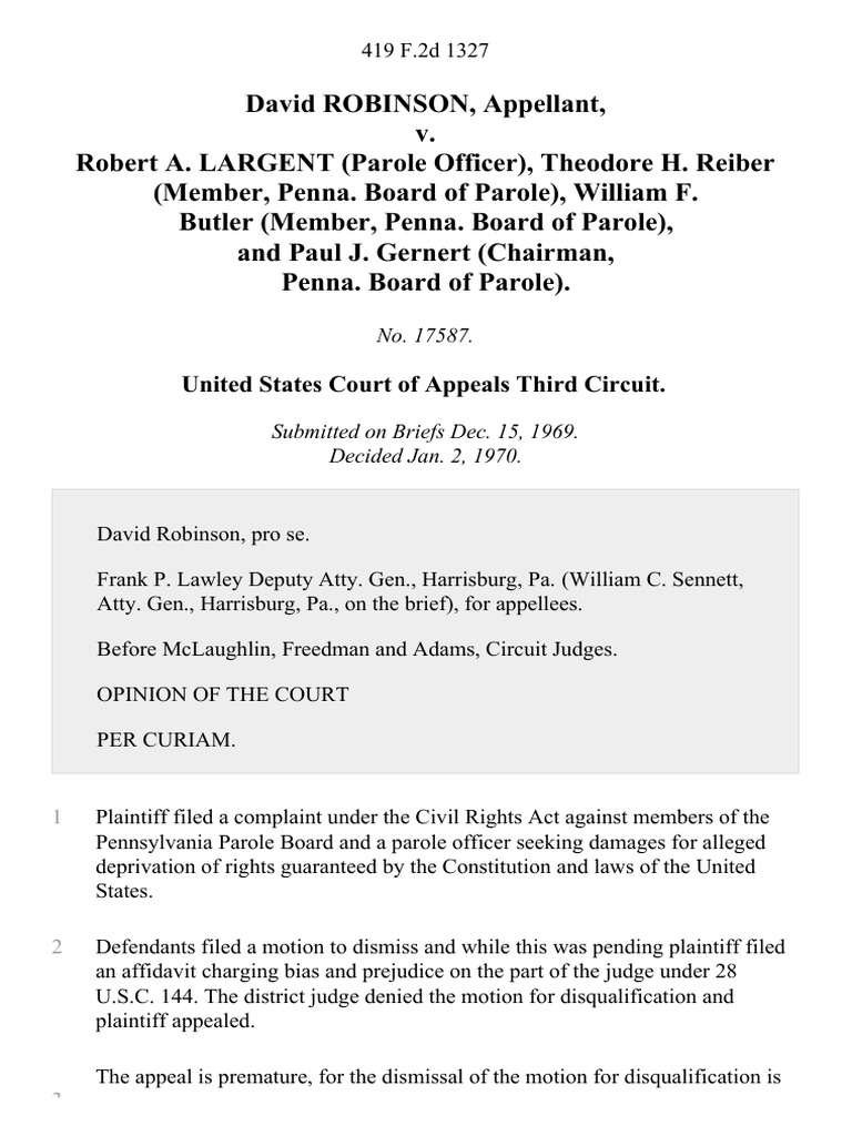 Robinson v. Pennsylvania Parole Board Appeal | PDF