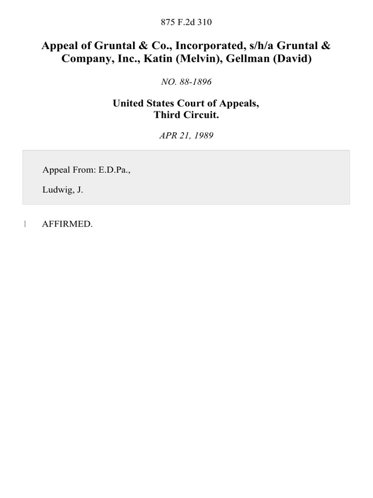 Appeal of Gruntal & Co., Incorporated, S/h/a Gruntal & Company, Inc., Katin (Melvin), Gellman