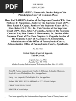 Angelo A. Guarino, Honorable, Senior Judge of the Philadelphia Court of Common Pleas v. Hon. Rolf Larsen, Justice of the Supreme Court of Pa Hon. Nicholas P. Papadakos, Justice of the Supreme Court of Pa Hon. Ralph J. Cappy, Justice of the Supreme Court of Pa Hon. Robert N.C. Nix, Jr., Chief Justice of the Supreme Court of Pa Hon. John P. Flaherty, Justice of the Supreme Court of Pa Hon. Frank J. Montemuro, Jr., Justice of the Supreme Court of Pa Hon. Stephen A. Zappala, Justice of the Supreme Court of Pa Nancy M. Sobolevitch, Administrator of the Office of Pennsylvania Courts Administrative Office of Pennsylvania Courts, 11 F.3d 1151, 3rd Cir. (1993)