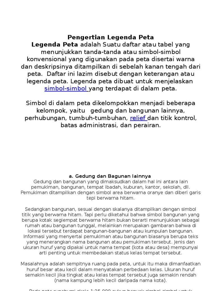 Fungsi dan Pengertian Legenda Peta | PDF