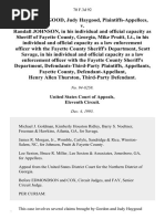 Gordon Haygood, Judy Haygood v. Randall Johnson, in His Individual and Official Capacity as Sheriff of Fayette County, Georgia, Mike Pruitt, Lt., in His Individual and Official Capacity as a Law Enforcement Officer With the Fayette County Sheriff's Department, Scott Savage, in His Individual and Official Capacity as a Law Enforcement Officer With the Fayette County Sheriff's Department, Defendants-Third-Party Fayette County, Henry Allen Thurston, Third-Party, 70 F.3d 92, 3rd Cir. (1995)