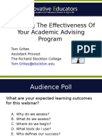 Assessing The Effectiveness of Your Academic Advising Program