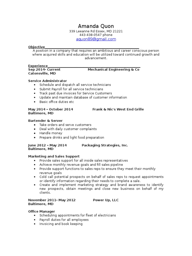 Amanda Quon Resume | PDF | Sales | Customer Relationship Management
