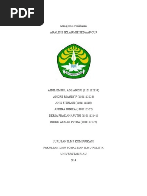 Analisis Iklan Mie Sedaap Cup Versi Raditya Dika Pdf