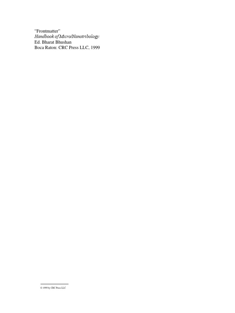 Handbook of Micro & Nano Tribology (2nd Edition) (1999 Bharat