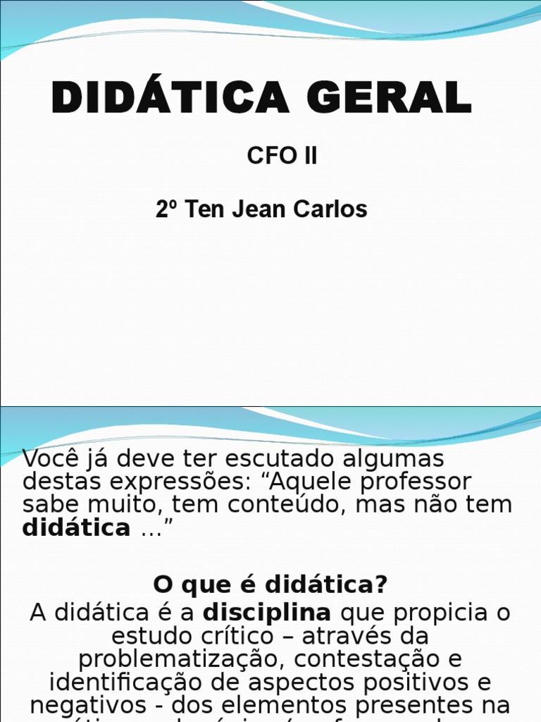 Didática Geral PDF Pedagogia Aprendizado
