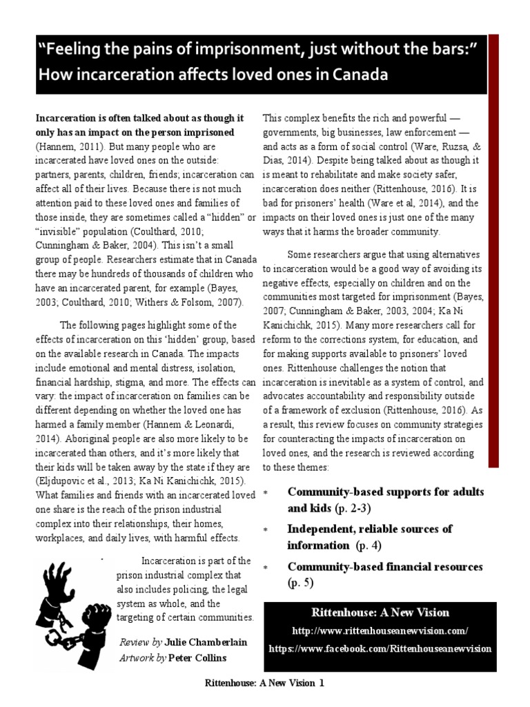 Impact of Incarceration on Families in Canada | PDF | Social Stigma ...