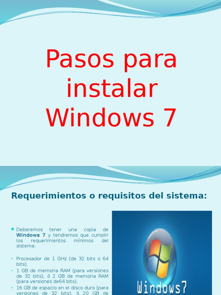 Guía para Instalar Windows 7 Paso a Paso | PDF | Windows 7 | Microsoft ...