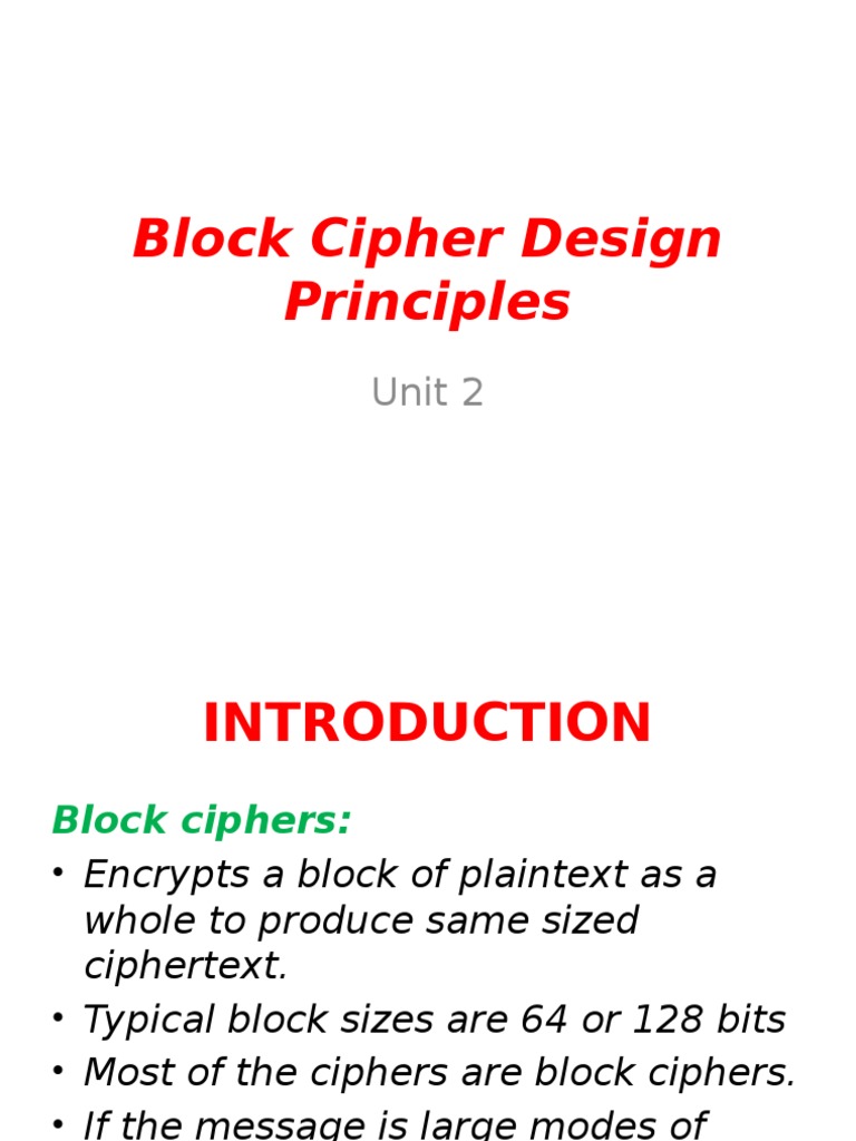 Which Statement Describes A Characteristics Of Block Ciphers