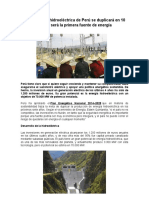 La Capacidad Hidroeléctrica de Perú Se Duplicará en 10 Años y Será La Primera Fuente de Energía