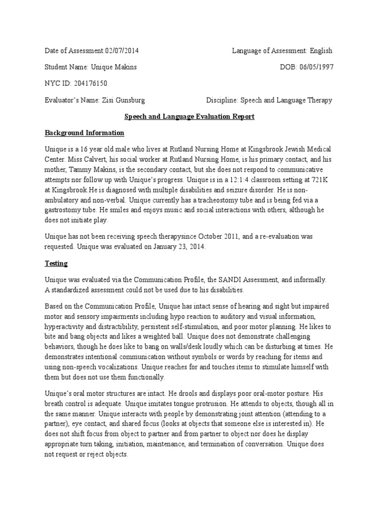 Evaluation Report For Unique Final | PDF | Nonverbal Communication ...