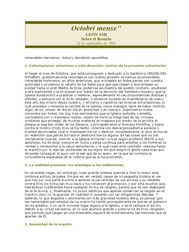 Octobri Mense PDF María, madre de Jesús Oración