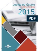 Relatório de Gestão 2015 Sebrae PB -Aprovado CDE