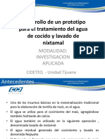 Tratamiento agua cocido lavado nixtamal prototipo