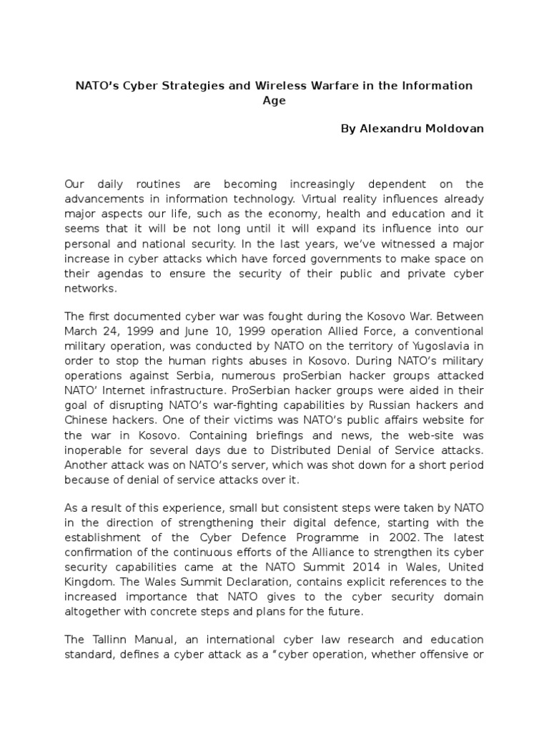 NATO Cyber Warfare Strategies Explained | PDF | Cyberwarfare | Security