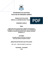 Aplicación de Las Operaciones Unitarias de Lixiviación y Destilación en La Obtención Del Sustrato, Con La Finalidad de Cuantificar El Poder Antioxidante de La Albahaca (Ocinum Basilicum L.)