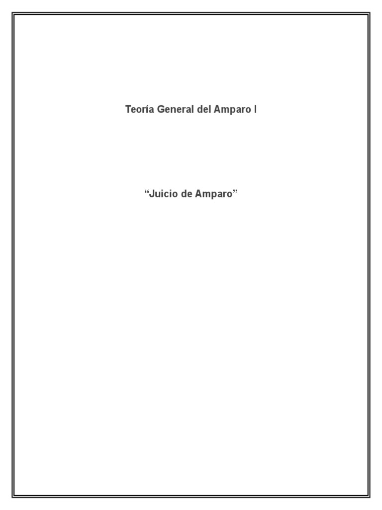 Teoría General del Juicio de Amparo | PDF | Caso de ley | Derecho ...