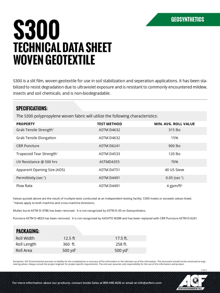 Woven Stabilization Spec S300 1 | PDF