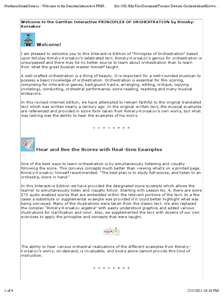 A To The Garrritan Principles of Orchestration by Rimsky Korsakov PDF Entertainment