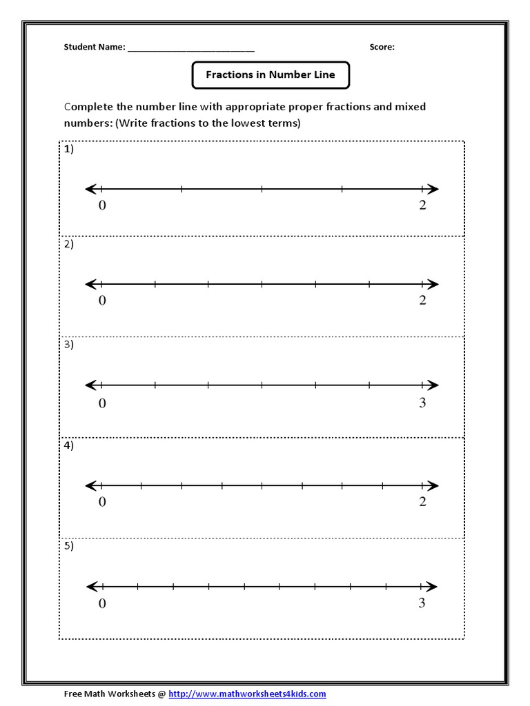 Mixed Number Lines PDF