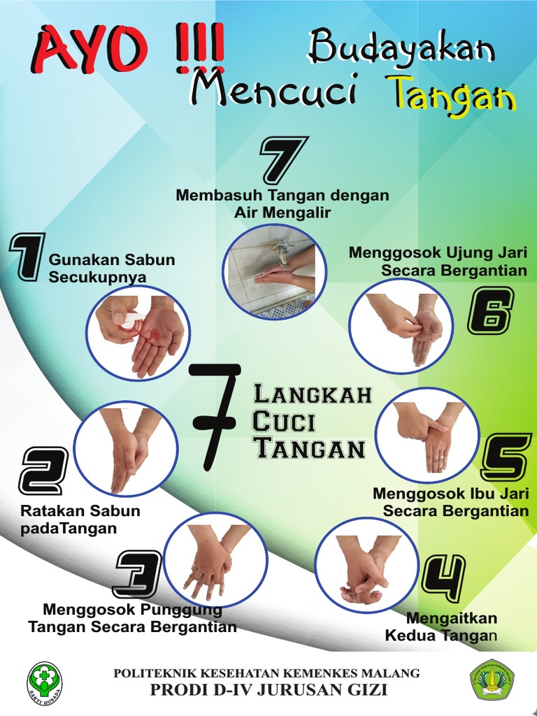 Poster Cuci  Tangan  6  Langkah Pakai Sabun 6  Langkah Cuci  