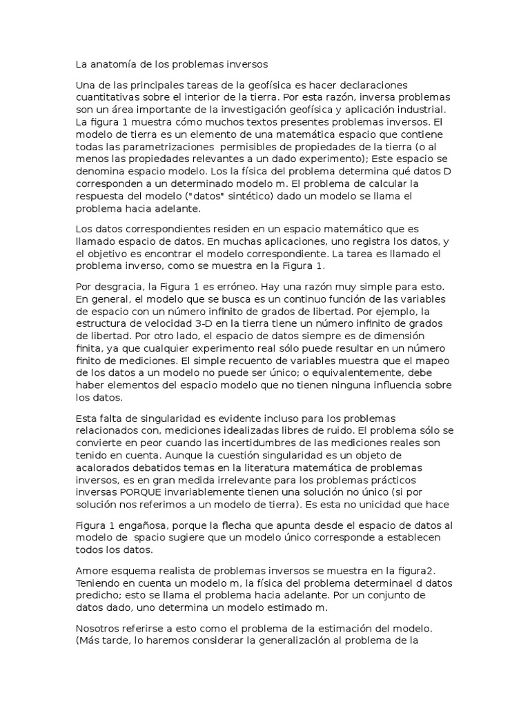 Anatomía de los Problemas Inversos en Geofísica | PDF | Toma de ...