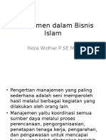 RezaManajemen Dalam Bisnis Islam
